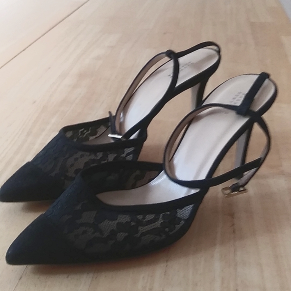 Barneys Black Kitty Kat Suede Heels